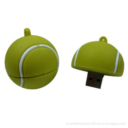 Tennis ball USB flash drives, package, printing, 3-year warranty, 64mb-128G, grade A